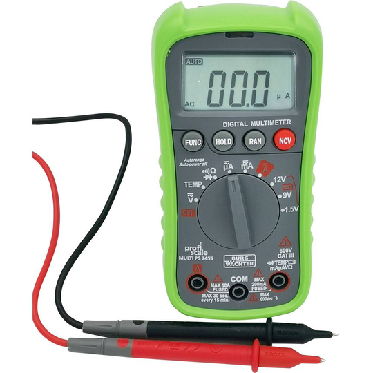 Burg Wächter PS7455 Handmultimeter digital CAT III 600 V Display (Beräkningar): 2000