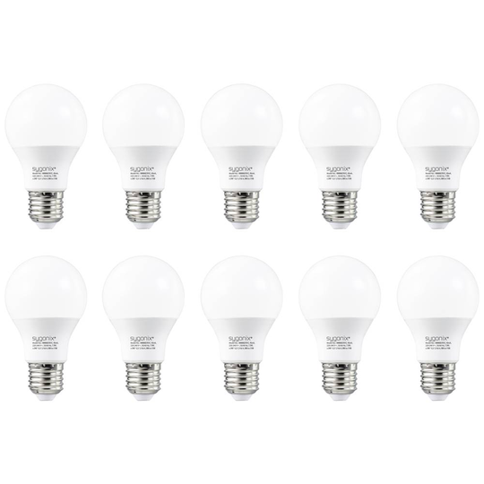 Sygonix LED N/A N/A 7.3 W = 60 W Varmvit (Ø x H) 60 mm x 105 mm ej dimbar 10 st