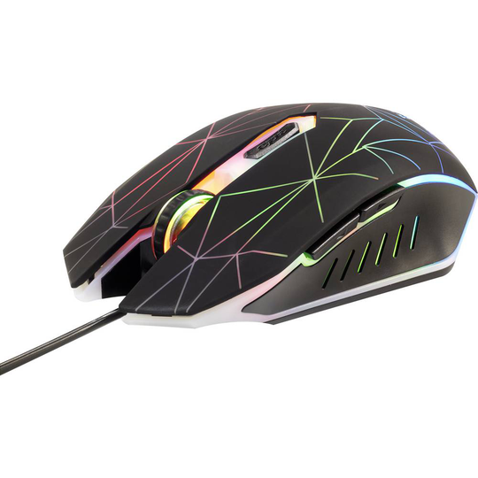 Renkforce RF-GM-120 Gaming-mus Optisk Upplyst Svart