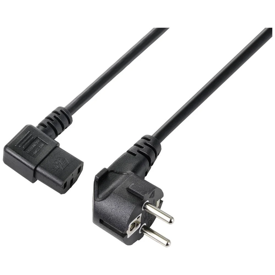 Sygonix SY-5243882 IEC Anslutningskabel Svart 3.00 m