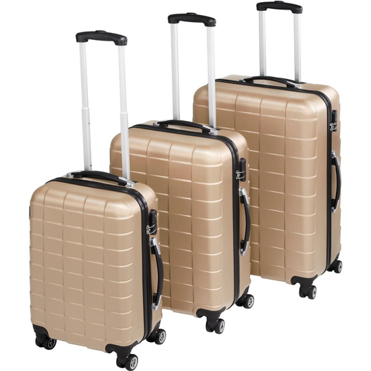 Trolley-set 3 delar hardcase - champagne