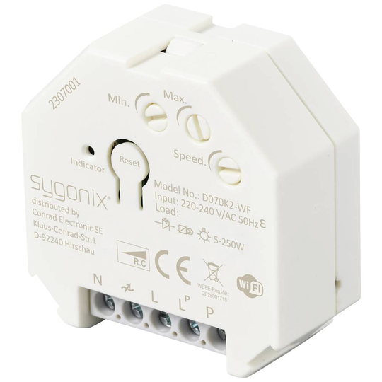 Sygonix SY-5775566 Dimmer infälld Lämplig för ljuskälla: LED-lampa, Glödlampa, Halogenlampa Vit