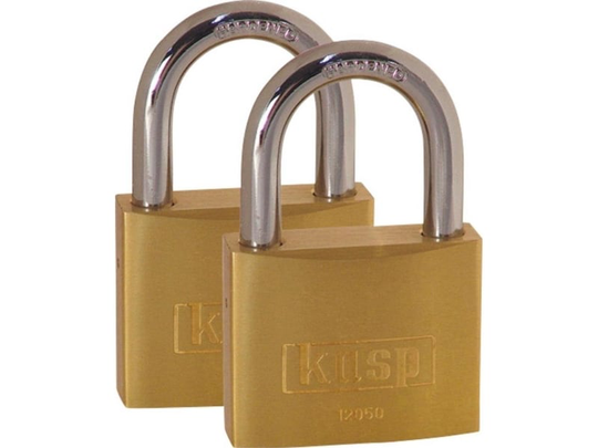 Kasp K12050D2 Hængelås 50 mm Gyldengul Nøglelås