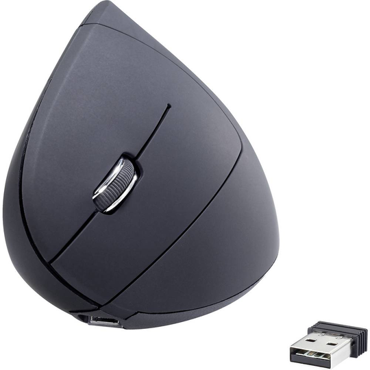 Renkforce RF-WM-321 Trådlös ergonomisk mus Optisk Svart