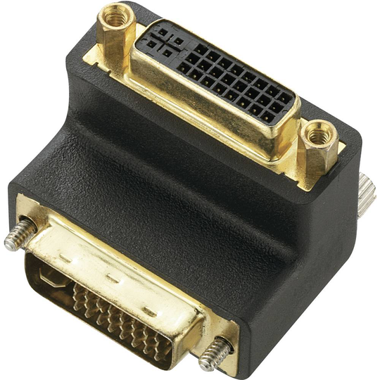 Renkforce DVI Adapter [1x DVI-hane 24+5 pol - 1x DVI-hona 24+5 pol] Svart