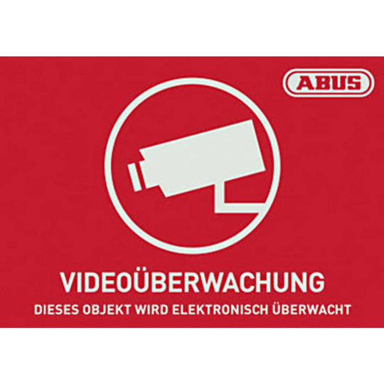Varningsdekaler Videoövervakning Språk Tyska (B x H) 148 mm x 105 mm ABUS AU1420