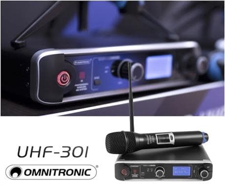 Trådlöst mikrofonsystem 1 kanal UHF-301 OMNITRONIC UHF-301 1-Channel Wireless Mic System 823-832/863-865MHz