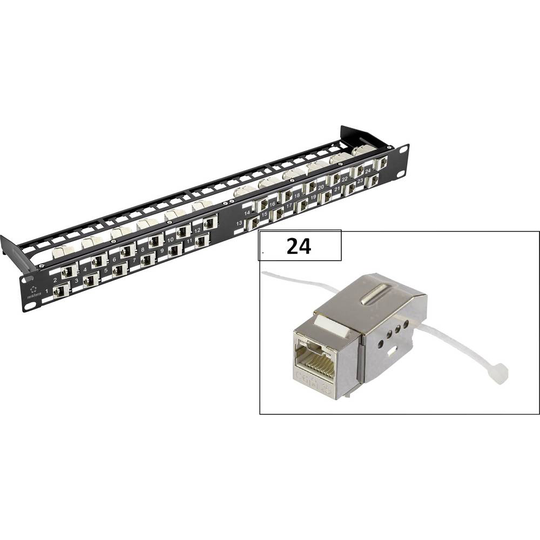 Renkforce KSV10 26 + 2 Port Nätverk Patchpanel CAT 6 1 U