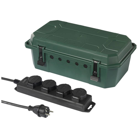 Sygonix SY-5598168 Fördelningsbox 4x Standardgrön (sidenmatt), Svart