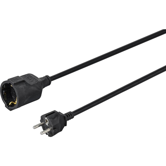Sygonix SY-4872632 Ström Förlängningskabel 16 A Svart 3.00 m
