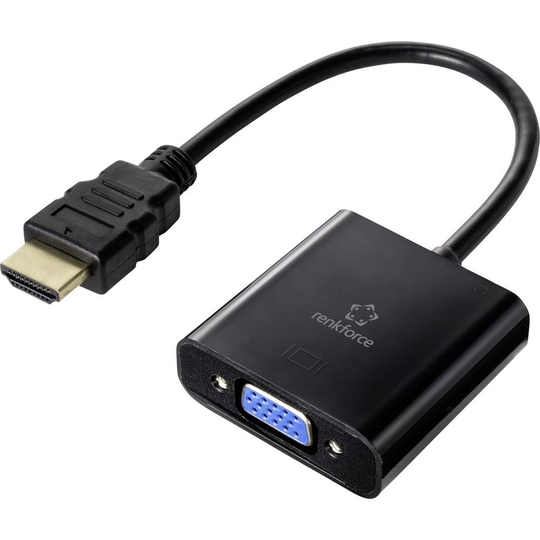 Renkforce RF-4531578 HDMI / VGA Adapterkabel 0.15 m Svart
