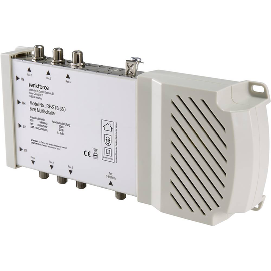 Renkforce RF-STS-360 SAT multiswitch Input (SAT): 5 (4 satellit / 1 markbunden) Antal mottagare: 6 Quad LNB-kompatibel