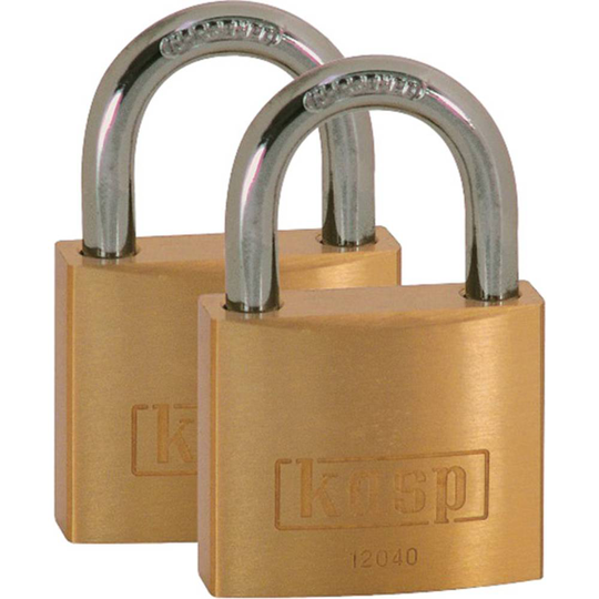 Kasp K12040D2 Hänglås 40 mm Guldgul Nyckel