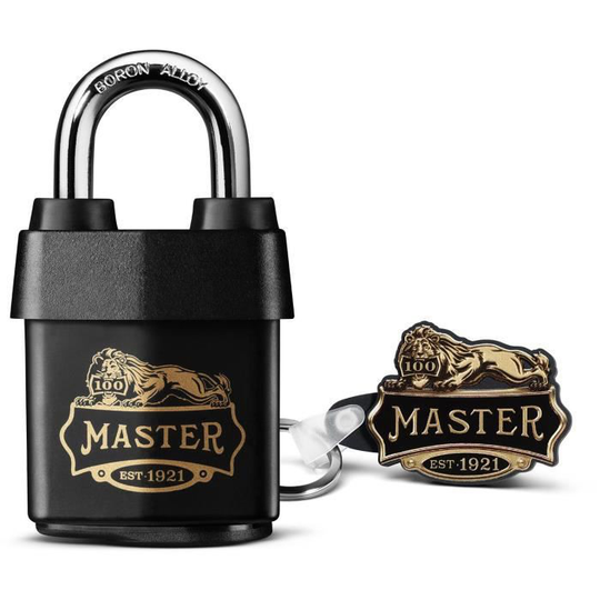 Master Lock 1921EURDCC Vattentätt hänglås med hög säkerhet med 100 års logotyp, svart, 97 x 54 x 32 mm