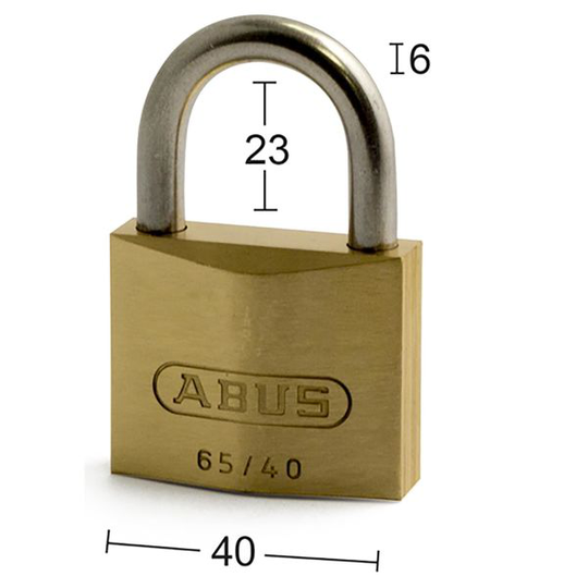 ABUS 65 IB RF Hänglås 40 x 6 x 23 mm, 6-pack