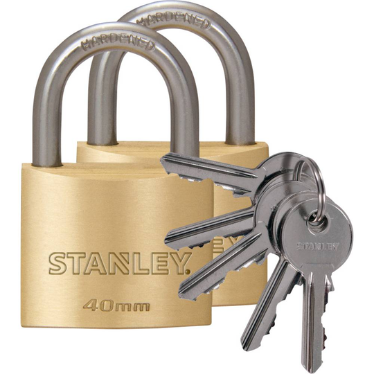 Stanley 81103 371 402 Hänglås 40 mm Set 2 st Nyckel