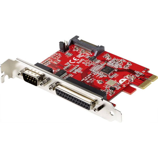Renkforce RF-4712206 1+1 Port Seriell/Parallell-instickskort Seriell (9-pol), Parallel (IEEE 1284) PCIe x1