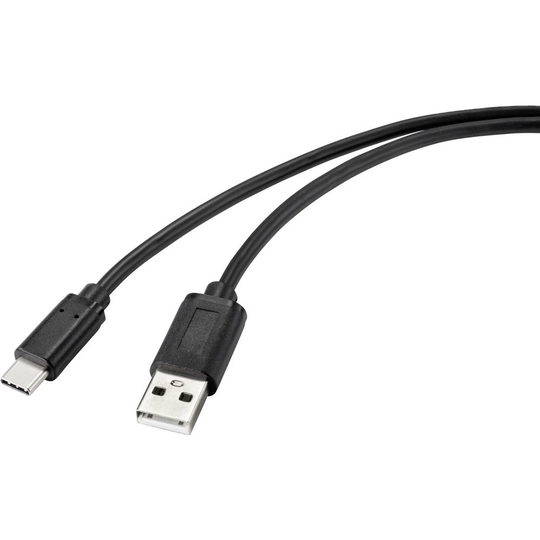 Renkforce RF-4699378 [1x - 1x ] 1.00 m Svart Med antimikrobiell yta