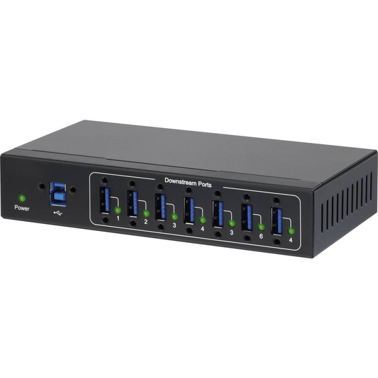 Renkforce 7 Port USB-Hub 3.0 Industri, väggfäste Svart